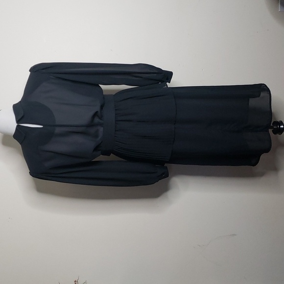 Vintage Chel'sea L'td. belted dress size 14 Made in the USA Black - Picture 7 of 11